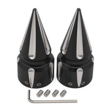 오토바이 CNC 프론트 액슬 너트 커버 캡 알루미늄 블랙 Harley Sportster XL XG 투어링 FLHT FLHR FLTRX Dyna VRSC Softail, L 2