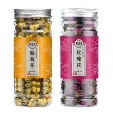 통조림 국화차 항저우 국화 백국화차 건강차 공식 플래그십 스토어 정품, 국화40g+장미55g(2캔), 1개, 1개