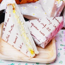 샌드위치포장지 영문유산지 O3525 (무코팅) (초코), 1세트, 50개