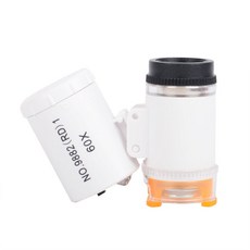迷你放大鏡60倍顯微鏡，玉石珠寶便攜式帶LED燈，滿足好奇微觀世界，奇趣小物件禮物, 1個, 帶濾光圈,灰色