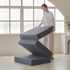 지니앤퍼니 3단 접이식 단단한 침대 토퍼 매트리스 8cm 15cm 바닥 매트릭스, 차콜