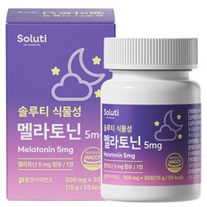 솔루티 식물성 멜라토닌 5mg HACCP 식약청 인증, 1개, 30정