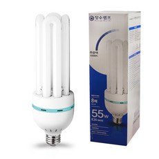 장수램프 삼파장 전구 EL 55W 주광색 E26 일반 형광램프, 1개