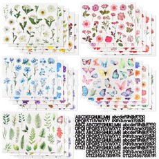 [ 940286 ] 천연 꽃 스티커 500개 글자 260개 스크랩북 용품 정크 저널 불렛 플래너 노트북용 자체 접착, 760