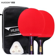 HUIESON 輝勝 S600 乒乓球拍訓練拍, 1套, 一橫一直混裝 3只球 拍套