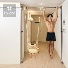 (3/27 발송) 라라비 스탠드 철봉 방문 문틀 가정 그네 풀업바 ( 기본복도형 114~150cm)