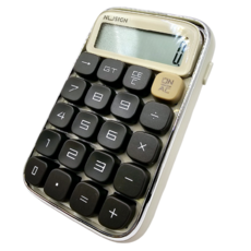 델리 키감좋은 계산기 레트로 기계식 일반계산기, 1개, 베이지