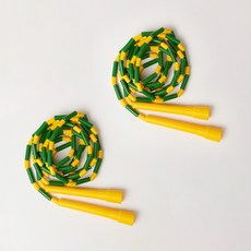 김수열 줄넘기 유아/어린이용 색동 줄넘기 K-330, 녹색노랑, 2개