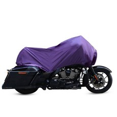 X AUTOHAUX 오토바이 커버 경량 하프 커버 야외 방수 비 먼지 보호 블랙 XL 대부분의 풀 드레스 투어링 크루저용, 퍼플