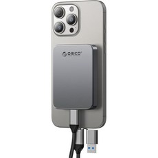 ORICO 2TB 외장 SSD 마그네틱 타입 아이폰 16 프로 맥스와 호환 다이렉트 레코딩 USB3.2 1세대 최대 460MB/s USB-C/A 듀얼 케이블 디자인, 480GB, K5PLUS-460MB/s