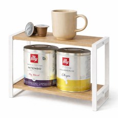 네이처 멀티렉 미니선반 책상 주방 다용도 2단 정리 선반 2size (중 대), 1개, 화이트(중)