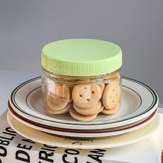 MIR 미르 팜스 원형 입구넓은 밀폐용기 투명 플라스틱 식품 보관용기 200ml 컬러캡 6가지 택1, 팜스원형입구넓은보관용기200ml_화이트