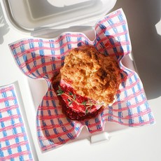 (10장) 크레용체크 미니 코팅 유산지 (16.5x18cm) 펄프 도시락 디저트 배달 샌드위치 케이크 제과제빵 식품포장지 왁스페이퍼, 1개, 1세트