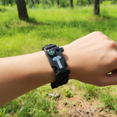 아웃도어 서바이벌 생존 팔찌, 블랙, 1개