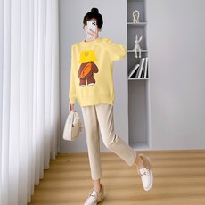 가을 겨울 임부복 심플 패션 길거리 튀김 짧은 수유 상의