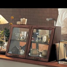 現貨 實木日式甜點櫃子 展示櫃 雙層桌面收納麵包櫃 蛋糕櫃 陳列架 擺攤甜點展示櫃 茶櫃 櫥櫃, 60cm 胡桃色