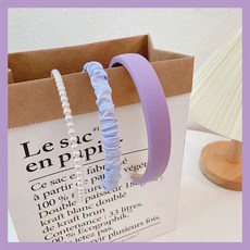 髮箍網紅2022年新款髮飾法式洗臉髮卡頭飾髮帶女外齣壓髮頭箍髮捆, 1個, 紫藍系3件