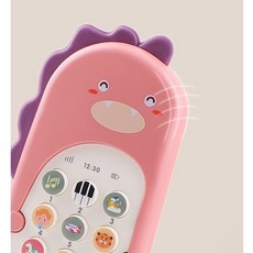 恐龍仿真手機 兒童手機 恐龍手機 早教手機 兒童音樂手機 手機玩具 兒童玩具手機, 恐龍振動手機-粉紫色