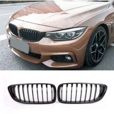 BMW 호환 고광택 블랙 그릴 1 2 3 4 5시리즈 X1 X3 X5 X6 X7 GT 전면 라디에이터 그릴, 살구베이지 4시리즈 2013-20 싱글라인, 1개