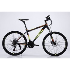BIKEONE MG2 26吋21速鋁合金 SHIMANO煞變合一前避震登山車都會運動學生單車MTB最佳CP質首選, 鐵灰/螢光黃, 1個
