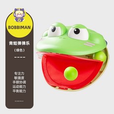 兒童趣味彈射拋接球 - 彈力對接球 卡通彈彈樂 雙人合作親子互動戶外運動感統訓練器材, 1個, 綠色青蛙（彈球2個）