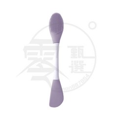 雙頭矽膠面膜刷 臉部清潔刷 刮勺挖棒, 1個, 硅膠雙頭洗臉刷 - 紫色,訂單未滿99不出貨【不含運費】