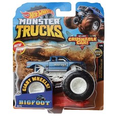 (100% 미국 정식 수입) Hot WHEELS 힐 MON 온ster Trucks 1:64 스케일 빅풋 21/75 크러셔블 카 블루 화이트 롤 케이지 (유튜브 추천)