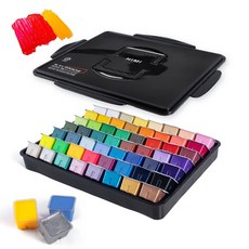 미야 히미 HIMI 젤리 수채 과슈 물감 수채화물감 세트, 56색 30ml 세트, 화이트