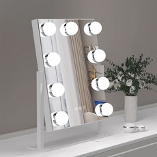 [수량한정sale] LED메이크업 거울 LED 탁상거울 3가지 색상조절, 9등 화이트 높이36cm넓이30.5cm