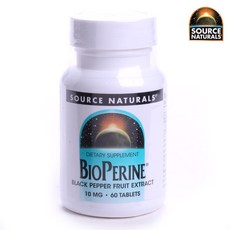 SOURCE NATURALS BioPerine胡椒鹼補充錠 10mg, 60顆, 1罐