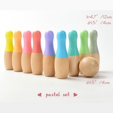 볼링 핀 놀이 게임 연습 재미있는 1개 대형 공굴리기, 실내나무 볼링공 0.75kg