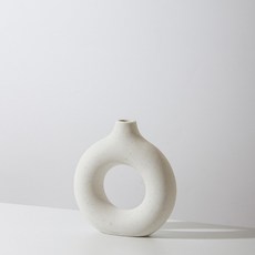 생활해랑 세라믹 도자기 도넛 화병 오브제, 화이트