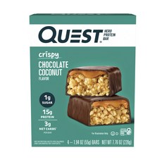 QUEST NUTRITION 蛋白質棒 巧克力焦糖山核桃味, 巧克力椰子, 55g, 1盒