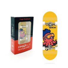 臺灣出貨專業型楓木手指滑板場地道具，入門級迷你指尖滑板軸承全套，成人兒童玩具, 紅色章魚【禮盒款】, 1個