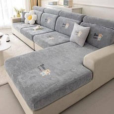 소파 커버 전면 보호 귀여운 미끄럼방지 사계절용 소파매트, 진회색