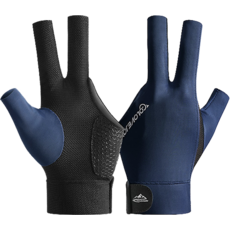 GLOVEJOY專業高彈撞球手套，透氣網布，防滑矽膠，半指設計，舒適耐用, 純藍色, 1個