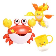 우리 아기가 즐겁게 목욕할 수 있는 버블 장난감, 빨간색 퍼즐게+오리 장난감(배터리포함), 1개