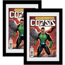 SparklyHome 더블 화이트 매트가 있는 만화책 프레임 2팩 자외선 차단 최대 17.2 x 26.2cm(6 3/4 10 1/4인치)의 현재 만화용 블랙 가방 및 슬리, 블랙 프레임 화이트 매트 2팩