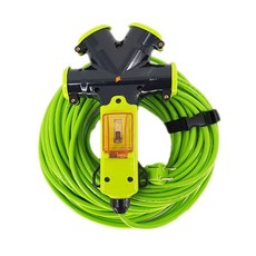 (신성전기산업) 4WAY 4구 방우형 누전차단 멀티콘센트 25M, 1개, 초록