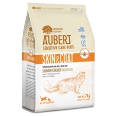 오베르 그레인프리 고양이사료 스킨앤코트, 1개, 2kg, 닭+연어 1개, 2kg, 닭+연어