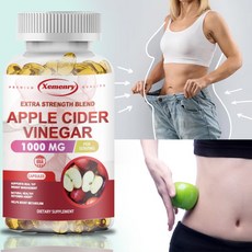 Xemenry 蘋果醋軟膠囊 1000毫克 促進新陳代謝 體重管理, 60組
