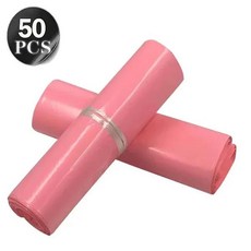 GEEKI 택배 봉투 의류 쇼핑몰 포장 비닐 포장지 핑크 자체 도장 접착 가방 플라스틱 보관 폴리 우편함 우편 50 개