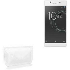 소니 엑스페리아 L1과 호환되는 박스웨이브 케이스 - 엘리트 가죽 메신저 파우치 합성 커버 봉투 디자인 보리 화이트