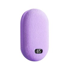 法蘭絨暖手寶【秋冬必備】三秒速熱 三檔調溫 恆溫暖手 暖宮 暖寶寶 USB充電 數顯, 紫色