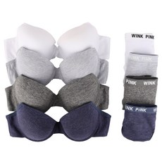 DDO_ONNA 女款素色棉質內衣+內褲套裝