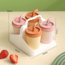 奶茶盃冰模 六格冰盒, 1個, 奶茶色四格