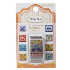 莫莫日貨 KAMIO Tilely 花磚系列和紙膠帶 (全8款) 日本製 手帳裝飾 DIY素材, 1個, 05.墨西哥