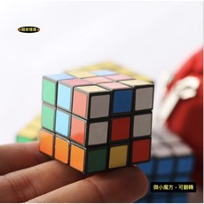 隨草憶境 迷你仿真魔術方塊 魔方 益智 BJD娃娃屋配件 微縮場景模型玩具, 1個, 單入（可實際翻轉）