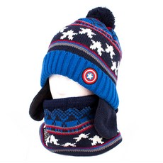 WINGHOUSE 孩童漫威美國隊長圖案圍脖+帽子組 MV0587