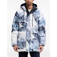 게스 후드 프린트 코트